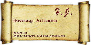 Hevessy Julianna névjegykártya
